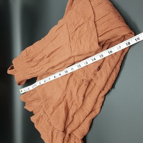 Grace + Karma Large Terracotta Tank with Back Tie Neck Multi Ruffled Midi Dress - Picture 8 of 8